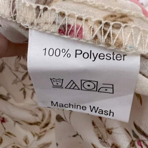 Iriserly Floral Gold Stars Ruffle Prairie Lightweight Romantic Feminine Blouse S - Picture 16 of 16